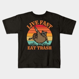 live fast eat trash Kids T-Shirt